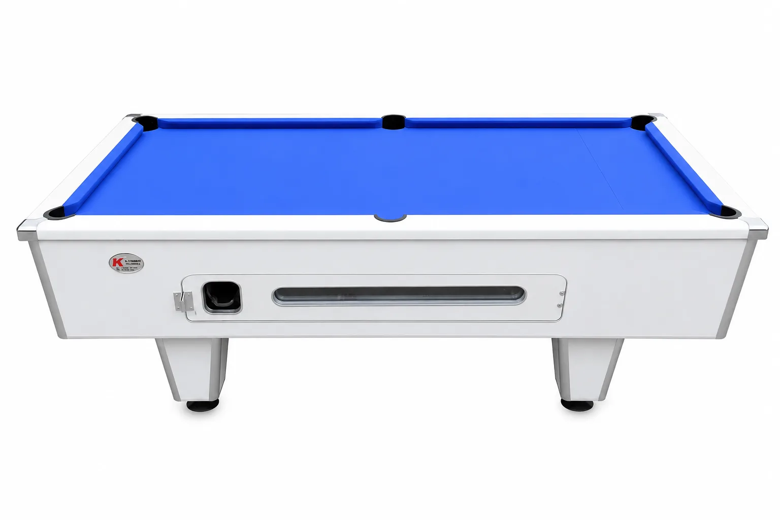 Premium Tikitaka pool table with red felt and black frame